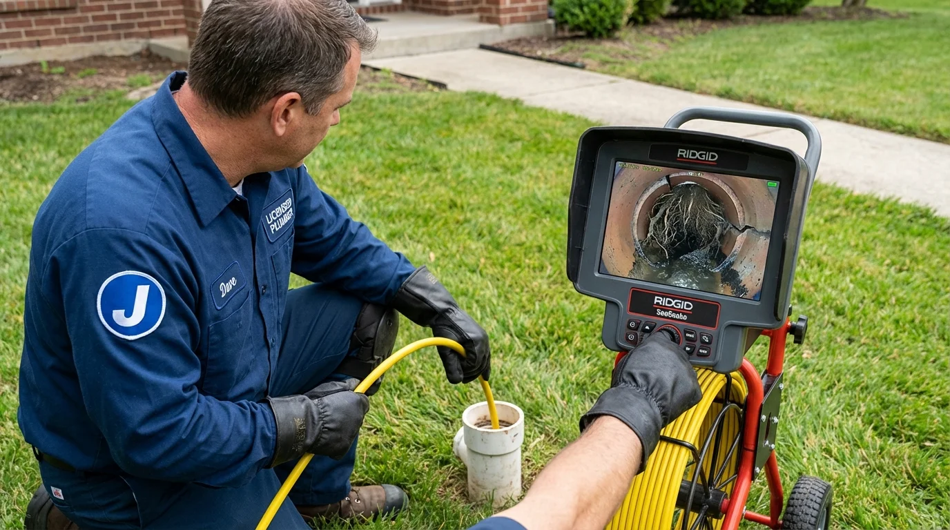 Sewer camera inspection being performed by Johns Plumbing LLC in Discovery Bay