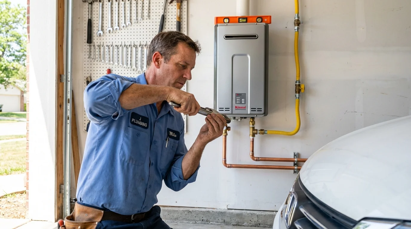 Tankless water heater installation by a Johns Plumbing LLC plumber in Discovery Bay